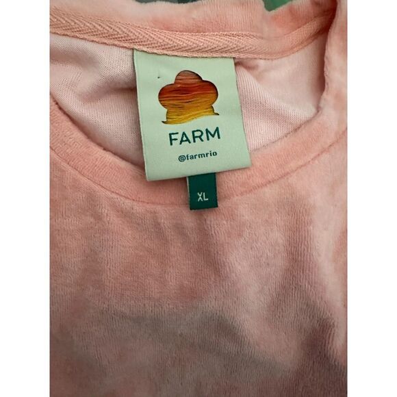Farm Rio "The Brazilian" Velour Sweatshirt Size XL Pink Oversized Long Sleeve - Picture 2 of 5